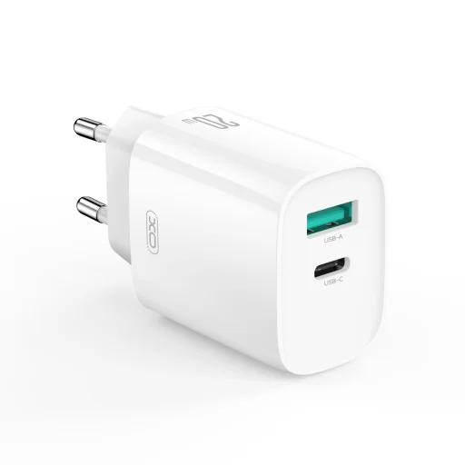 XO fali töltő CE29 PD 20W 1x USB-C 1x USB fehér + kábel USB-C - Lightning - 2