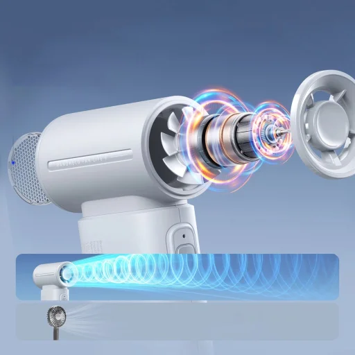 Jisulife Handheld Ventilátor Life9 5000mAh Hordozható USB Ventilátor - Szürke - 11