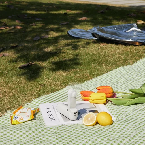 Jisulife Kézi Ventilátor Life8 Hordozható USB Ventilátor Power Bankkal és Zseblámpával - Fehér - 3