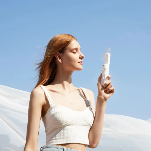 Jisulife Kézi Ventilátor Life8 Hordozható USB Ventilátor Power Bankkal és Zseblámpával - Fehér - 6