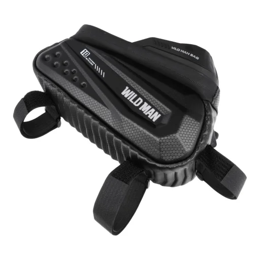 WILDMAN utazótáska kerékpárvázra cipzárral 1,2L (4 "- 7") ES10 fekete - 2