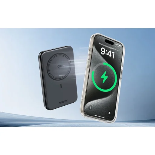 Ugreen PB763 Mágneses 10000mAh Powerbank, Qi2, USB-C, 20W (Fekete) - 7