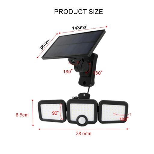 SUNARI Napelemes Lámpa LED FLS-04 108SMD PIR 10W 800lm 6000K 2400mAh Li-Ion Forever Light - 6