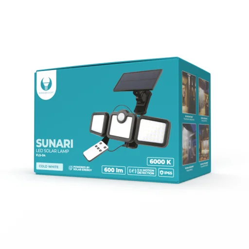 SUNARI Napelemes Lámpa LED FLS-04 108SMD PIR 10W 800lm 6000K 2400mAh Li-Ion Forever Light - 9