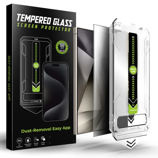 Samsung Galaxy S24 Ultra - Techsuit TitanGlass CrystalHD - Adatvédelmi képernyővédő. üvegfólia - 1