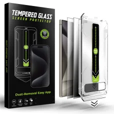 Képernyővédő - Techsuit TitanGlass CrystalHD (2 csomag) - Samsung Galaxy S24 Ultra - Adatvédelmi funkcióval. üvegfólia