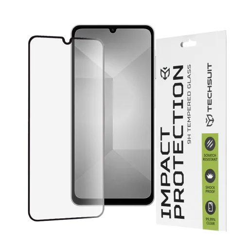 Teljes borítású / Teljes ragasztású üvegfólia - Techsuit - 111D - Samsung Galaxy A17 5G - Fekete üvegfólia - 1