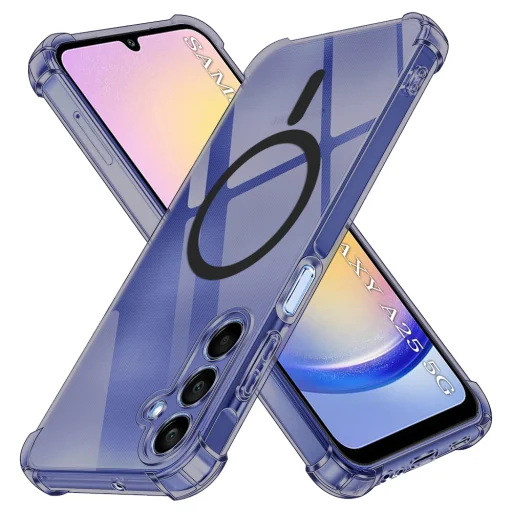 Samsung Galaxy A25 5G - Techsuit ütésálló átlátszó szilikon tok MagSafe kompatibilitással - Füstfekete - 1