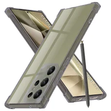 Samsung Galaxy S24 Ultra - Techsuit - Ütésálló Átlátszó Szilikon - Füstfekete. tok