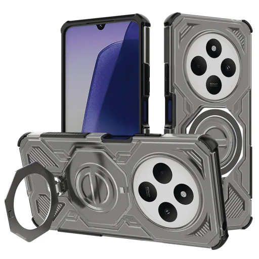 Xiaomi Redmi 14C / Poco C75 - Techsuit - Carbon Shield PRO tok - Füstfekete - 1