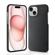 iPhone 15 Techsuit - Aramid szálas MagSafe tok - Fekete