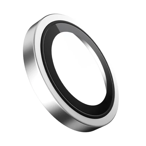  Blueo - Eredeti fémkeretes lencsevédő (2 darab) - iPhone 16 / iPhone 16 Plus - Ezüst üvegfólia - 2