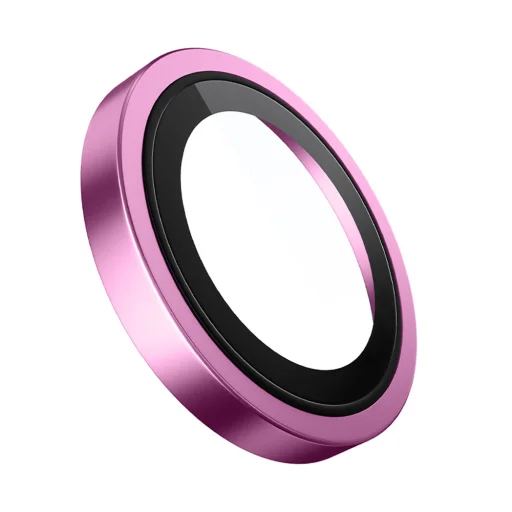 Blueo - Eredeti fémkeretes lencsevédő (2 darab) - iPhone 15 / iPhone 15 Plus - Rózsaszín üvegfólia - 2