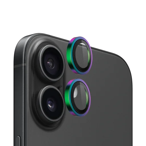 Blueo - Eredeti Fém Keret Lencsevédő (2 darab) - iPhone 15 / iPhone 15 Plus - Színes üvegfólia - 1