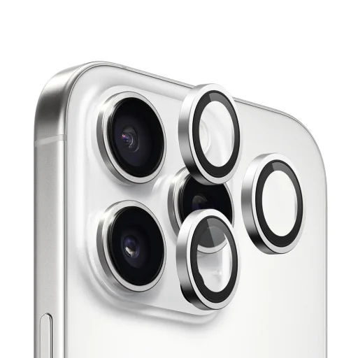  Blueo - 99 tükröződésmentes lencse üveg - iPhone 16 Pro / iPhone 16 Pro Max - ezüst titán üvegfólia - 1