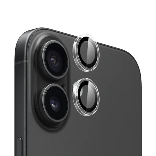 Blueo - Eredeti Fém Keret Lencsevédő (2 darab) - iPhone 15 / iPhone 15 Plus - Átlátszó üvegfólia - 1