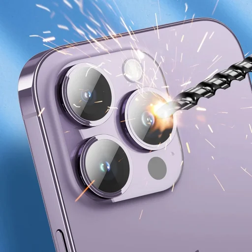  Blueo - Eredeti Zafír Kristály Lencse Üveg (3 darabos) - iPhone 16 Pro / iPhone 16 Pro Max - Színes üvegfólia - 10