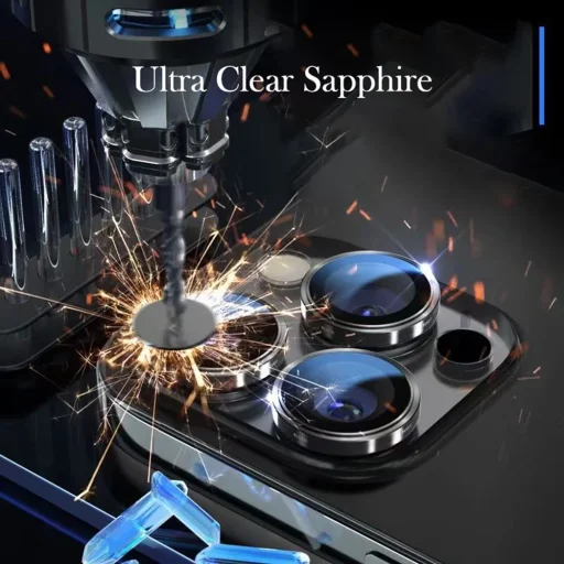  Blueo - Eredeti Zafír Kristály Lencse Üveg (3 darabos) - iPhone 16 Pro / iPhone 16 Pro Max - Színes üvegfólia - 7