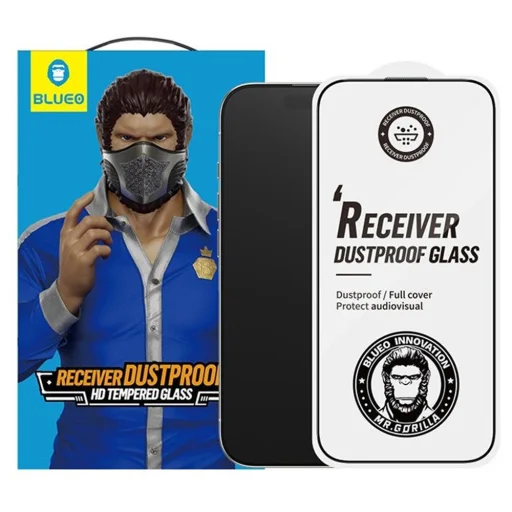  Blueo - Por elleni HD üveg - iPhone 16 Pro Max - Fekete üvegfólia - 1