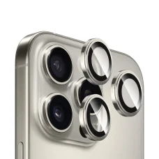  Blueo - Eredeti Zafírkristály Kamera Lencsevédő Üveg (3 darab) - iPhone 16 Pro / iPhone 16 Pro Max - Natúr Titán üvegfólia