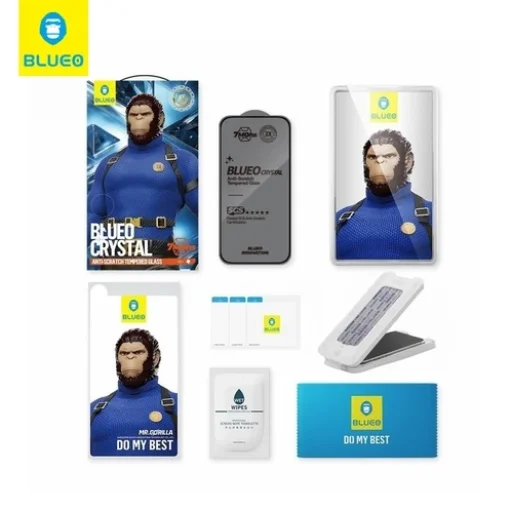  Blueo - Kristály Karcálló Üveg - iPhone 16 Pro Max - Fekete üvegfólia - 3