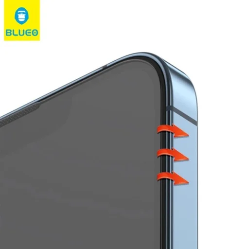  Blueo - Tükröződésmentes HD üveg - iPhone 15 / iPhone 16 - Fekete üvegfólia - 3