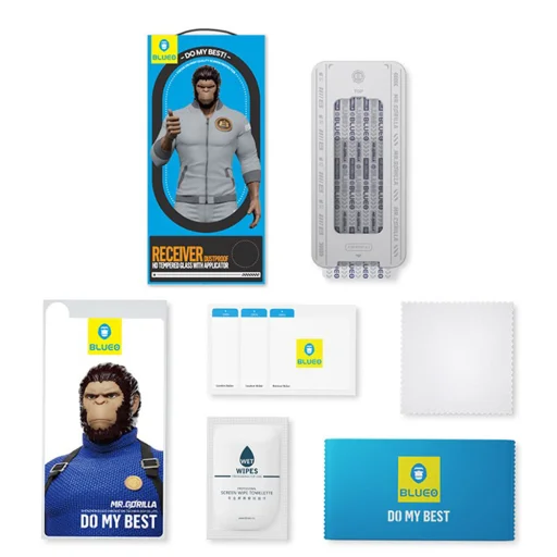  Blueo - Porálló HD Üveg Applikátorral Pro - iPhone 16 Pro Max - Fekete üvegfólia - 4