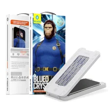 Blueo - Kristály karcálló üveg applikátorral - iPhone 15 Pro Max - Fekete üvegfólia