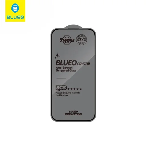  Blueo - Kristály Karcálló Üveg Applikátorral - iPhone 16 Pro Max - Fekete üvegfólia - 3