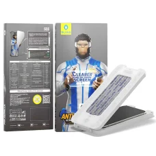 Blueo - Tükröződésmentes HD Üveg Applikátorral - iPhone 15 Pro - Fekete üvegfólia