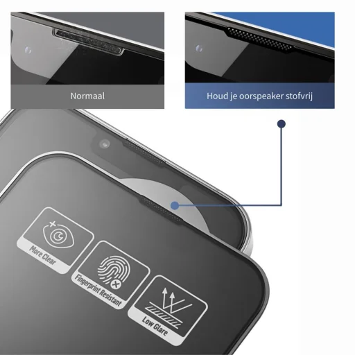 Blueo - Tükröződésmentes HD üveg Applikátor Pro-val - iPhone 14 Pro Max - Fekete - 2