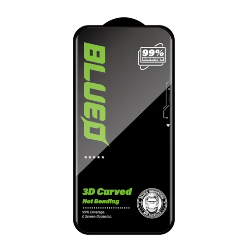  Blueo - 3D HD Teljes Ragasztó - iPhone 16 Pro Max - Fekete üvegfólia - 2