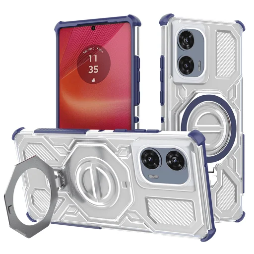 Motorola Edge 50 Fusion - Techsuit - Carbon Shield PRO - Kék Átlátszó tok - 1