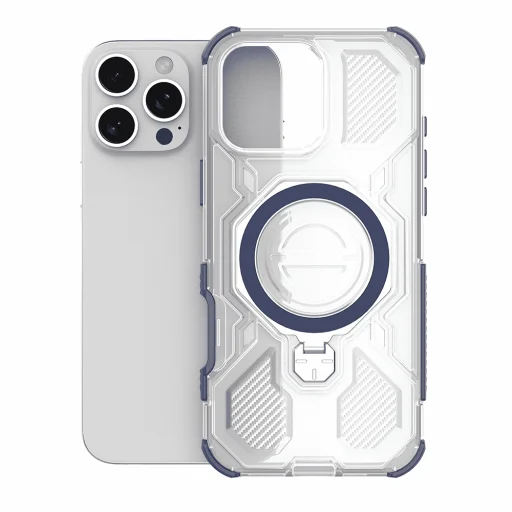 iPhone 15 Techsuit - Carbon Shield PRO - Kék Átlátszó tok - 1