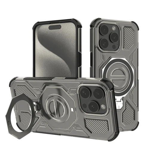 iPhone 15 Pro Max - Techsuit - Carbon Shield PRO - Füst Fekete tok - 1