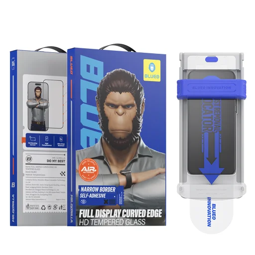  Blueo - 3D HD Teljes Ragasztású Üveg Applikátorral Pro - iPhone 16 Pro Max - Fekete üvegfólia - 1