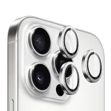 Blueo - Eredeti Fémkeret Lencsevédő (3 darab) - iPhone 16 Pro / iPhone 16 Pro Max - Csillogó Gyémánt üvegfólia