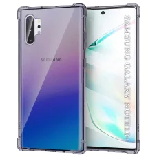 Samsung Galaxy Note 10 Plus 4G / Note 10 Plus 5G - Techsuit - Ütésálló Átlátszó Szilikon Tok - Füstfekete tok