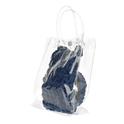 Kötött táska telefonhoz - design 1, kék - 5