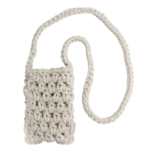 Kötött táska telefonhoz design 1 fehér - 1