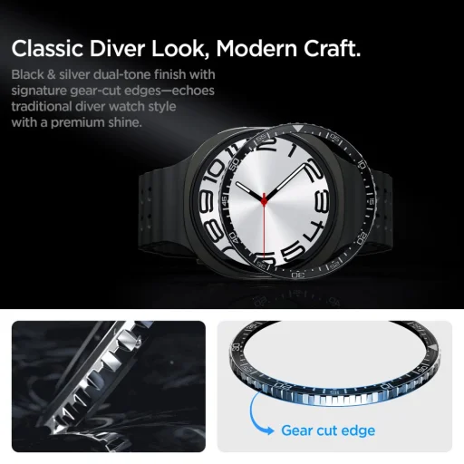 Spigen Bezel Tune Diver Samsung Galaxy Watch 8 (44 mm) Fekete - 11