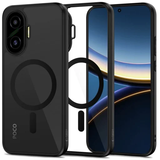 Tech-protect Magmat Magsafe Xiaomi Poco F7 5G fekete/átlátszó tok - 1