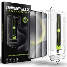 Kijelzővédő - Techsuit TitanGlass CrystalHD (2 db) - Samsung Galaxy S25 / Galaxy S24 - Átlátszó. üvegfólia