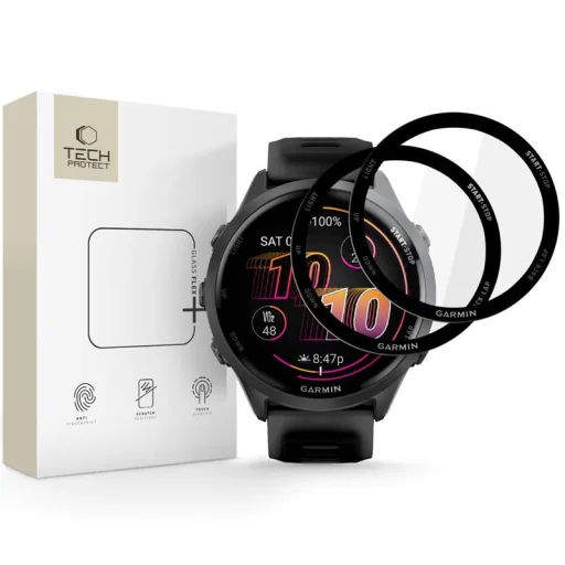 Hibrid Üveg Tech-protect Glass Flex+ 2-csomag Garmin Forerunner 970 / 570 (47 mm) Fekete üvegfólia - 1