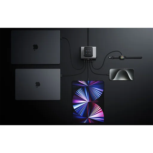 EcoFlow RAPID Pro Asztali Töltő (320W, 4xUSB-C, 1xUSB-A, GaN) - 7