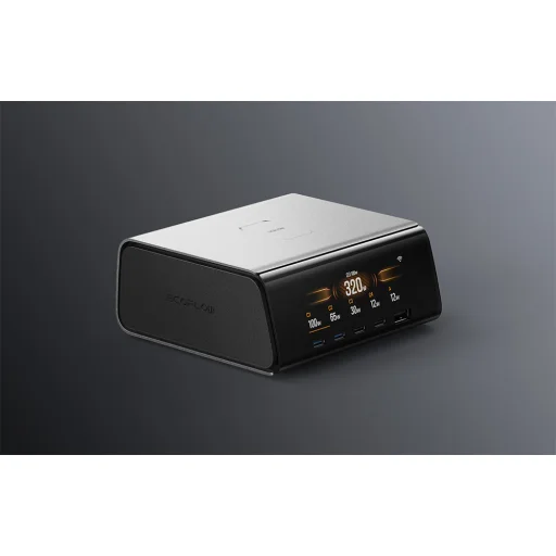 EcoFlow RAPID Pro Asztali Töltő (320W, 4xUSB-C, 1xUSB-A, GaN) - 8