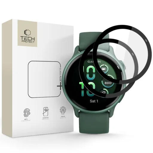 Tech-protect Glass Flex+ 2-pack Garmin Vivoactive 6 Fekete üvegfólia - 1