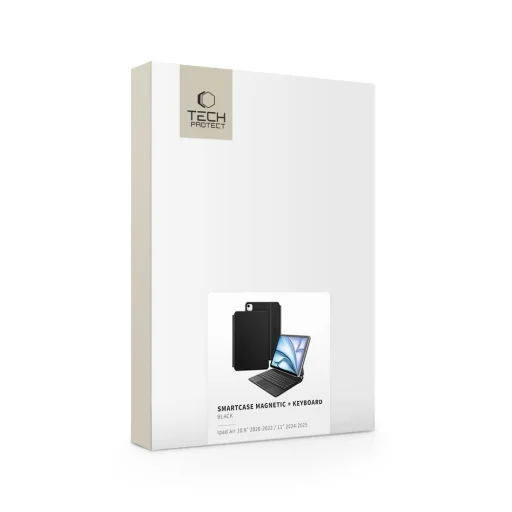 Tech-protect Smartcase Magnetic + Billentyűzet iPad Air 10.9” 4 / 5 / 2020-2022 / 11” 6 / 7 / 2024-2025 Fekete tok - 12