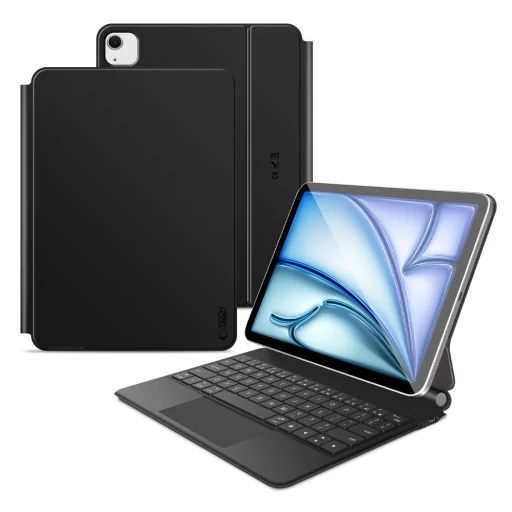 Tech-protect Smartcase Magnetic + Billentyűzet iPad Air 10.9” 4 / 5 / 2020-2022 / 11” 6 / 7 / 2024-2025 Fekete tok - 1