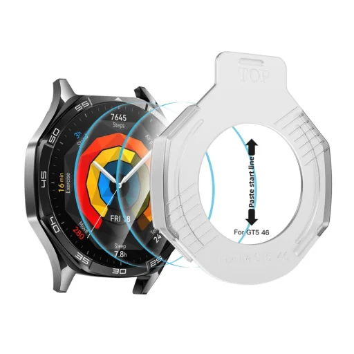 Edzett üveg Tech-protect Easy Set+ 2-pack Huawei Watch GT 5 (46 mm) átlátszó üvegfólia - 2